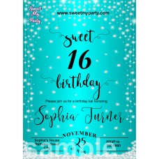 Turquoise Diamonds Sweet 16 Invitations,Turquoise Sparkle Diamonds Quinceanera Invitations,(015swee) Turquoise Diamonds Sweet 16 Invitations,Turquoise Sparkle Diamonds Quinceanera Invitations,(015swee)